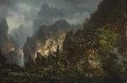 Johann Hermann Carmiencke Storm in the mountains Spain oil painting artist